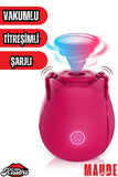 Gül Rose Tasarımlı Klitoris Titreşimli Emişli Şarjlı Soft Silikon Vakumlu Vibratör