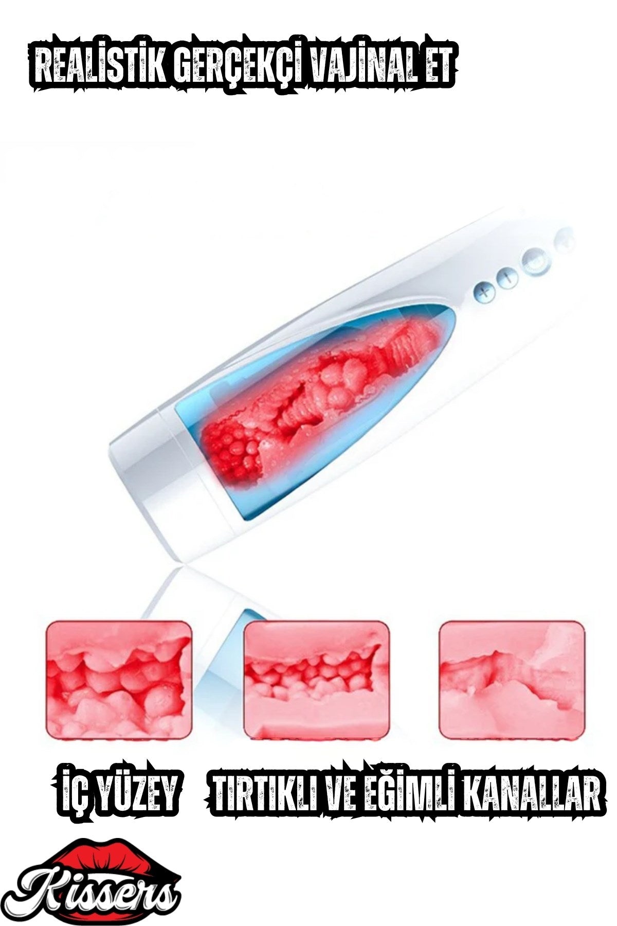 İleri Geri Hareketli Kulaklı İnleme Sesli Rotasyonlu Vajina Girişli Şarjlı Tam Otomatik Mastürbatör