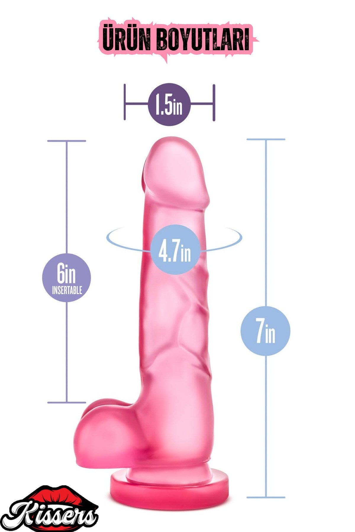 Vantuzlu Gerçekçi Realistik Damarlı Jel Penis Dildo 20 CM