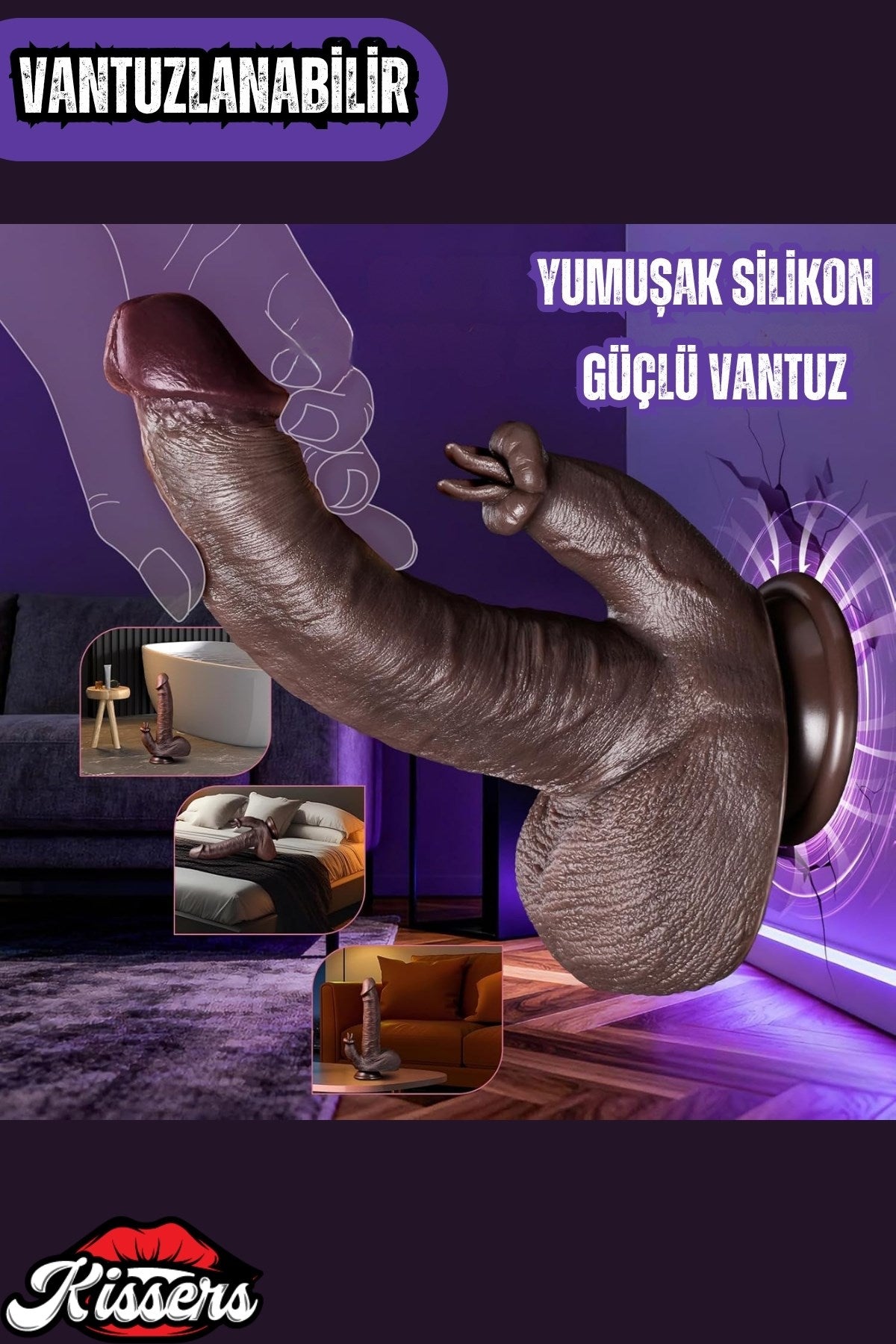 Uzaktan Kumandalı İleri Geri Hareketli Dil Yalama Modlu Isıtmalı Penis Dildo Vibratör 22 Cm