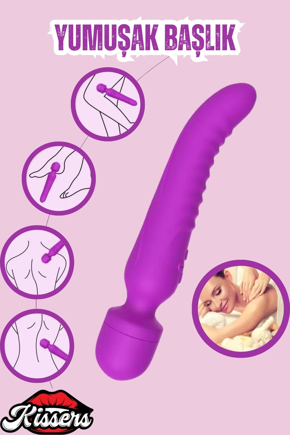 Cinsel Oyuncak Klitoris Uyarıcılı Isıtmalı Çift Titreşim Motorlu Sıvı Geçirmez Vibratör Mor 23 Cm