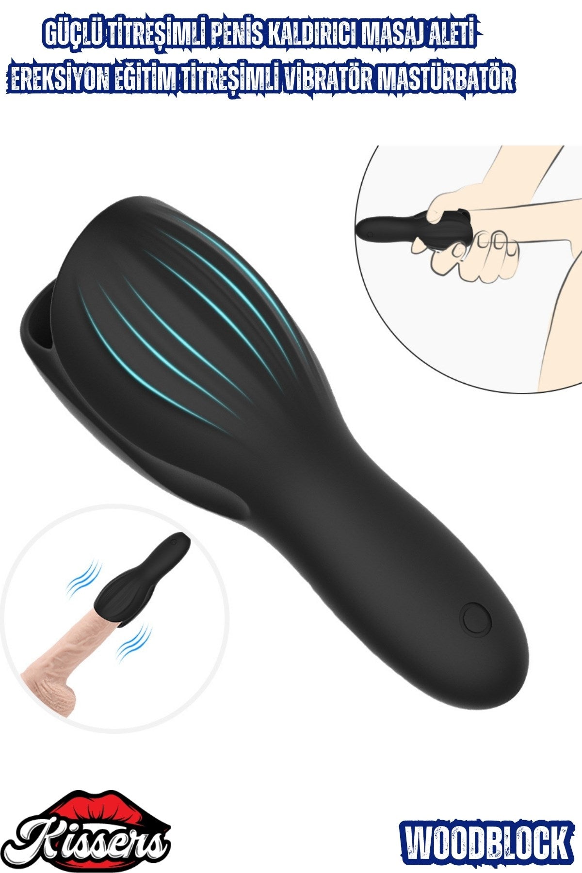Güçlü Titreşimli Penis Kaldırıcı Masaj Aleti Ereksiyon Uyarıcı Ereksiyon Eğitim Mastürbatörü