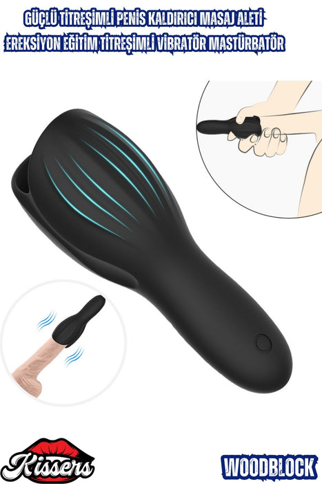 Güçlü Titreşimli Penis Kaldırıcı Masaj Aleti Ereksiyon Uyarıcı Ereksiyon Eğitim Mastürbatörü