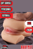 Yeni Nesil Anal Vajinal Titreşimli Isıtmalı 2 Kg 24 Cm Çift Girişli Ultra Realistik Kalça