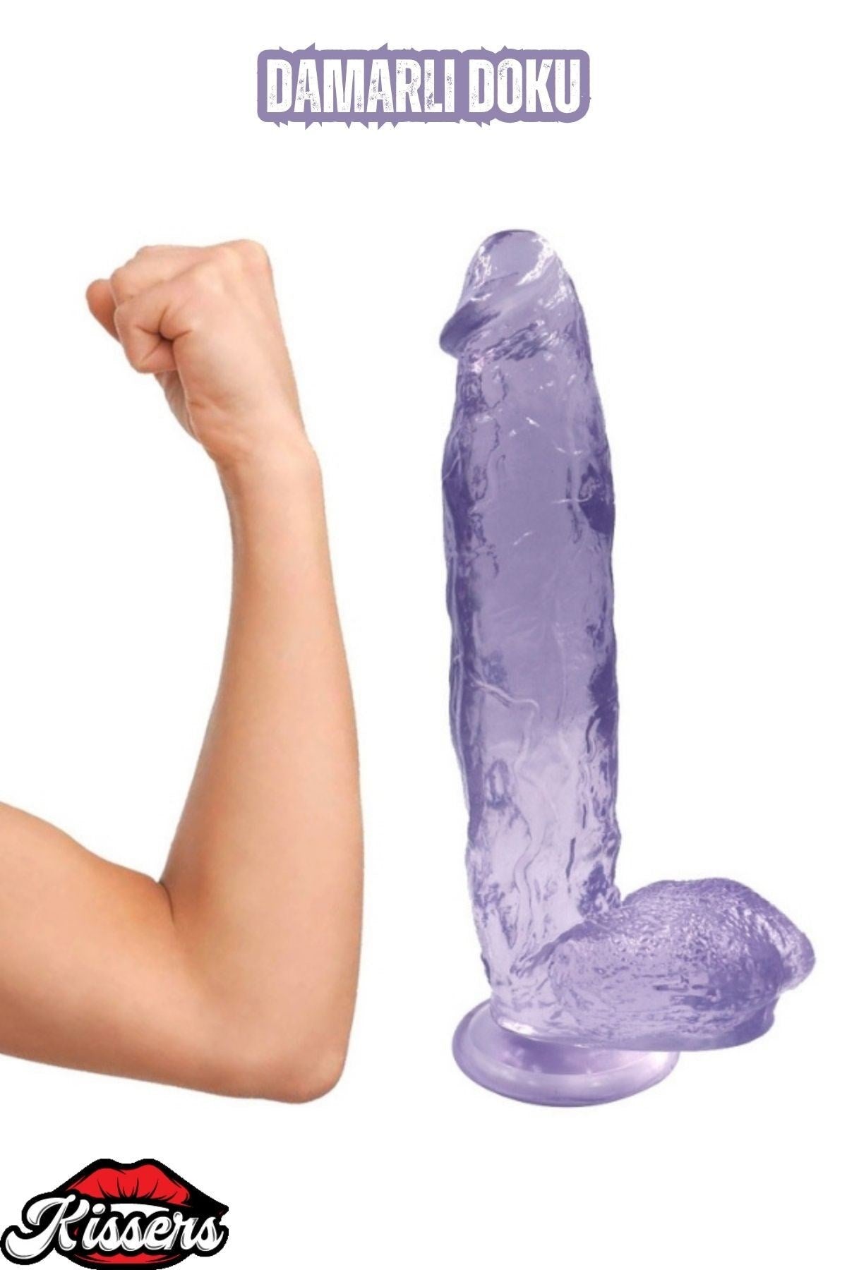 Ultra Realistik Damarlı Bükülebilir Vantuzlanabilir Jel Dokusunda Mavi Dildo Penis 30 Cm