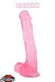 Ultra Realistik Damarlı Bükülebilir Vantuzlanabilir Jel Dokusunda pembe Dildo Penis 25.5 Cm