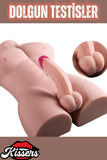 Anal Girişli Yarım Vücut Yapay Penis Dildo Erkek Realistik Manken Mastürbatör Ten 4.5 KG