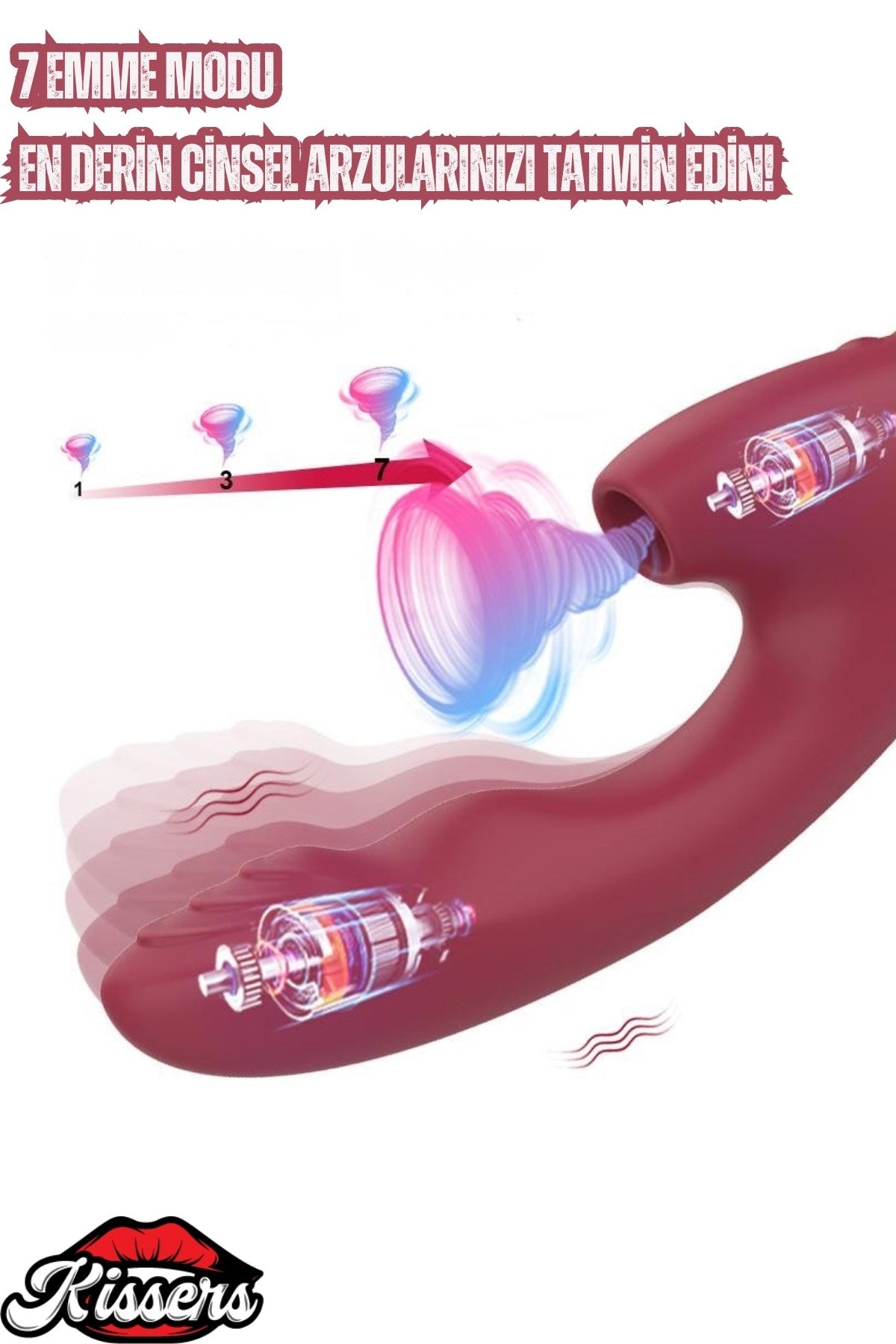G Noktası Ve Klitoris Uyarıcılı Güçlü Emişli Dalga Hareketli Titreşimli Isıtmalı Vibratör
