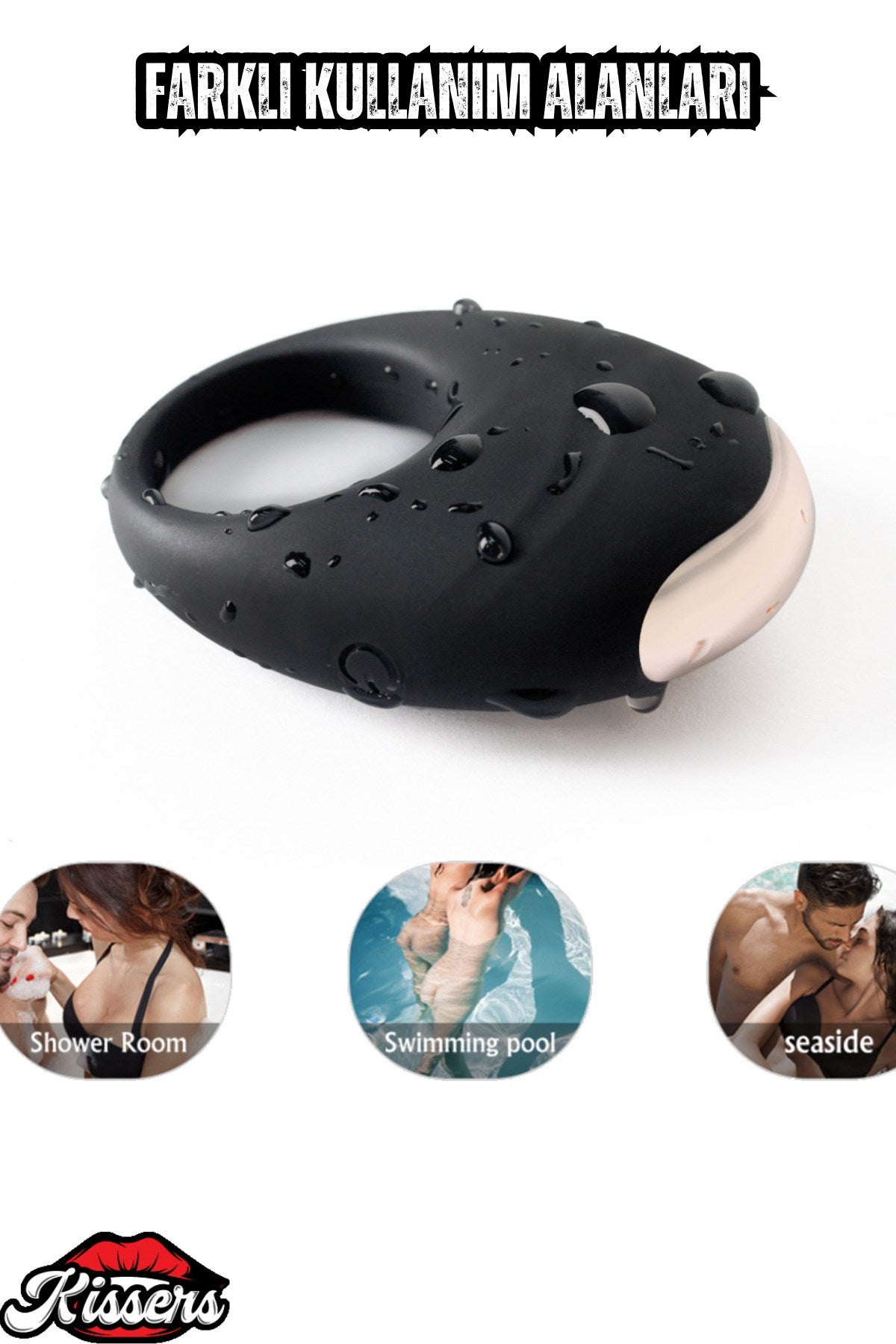 Manyetik şarjlı 10 Modlu Silikon Titreşimli Klitoris Uyarıcılı Penis Halkası & Vibratör