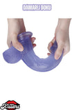 Ultra Realistik Damarlı Bükülebilir Vantuzlanabilir Jel Dokusunda Mor Dildo Penis 23 Cm