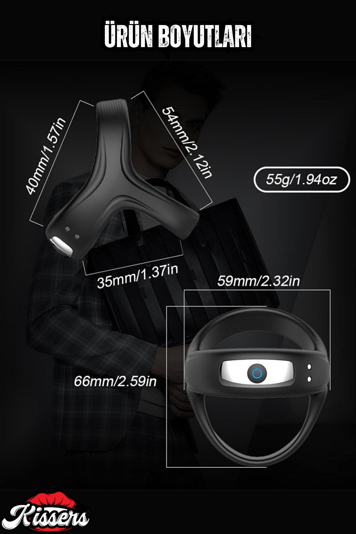 Manyetik Şarjlı 10 Modlu Silikon Titreşimli Klitoris Uyarıcılı Penis Halkası