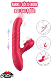Cinsel Oyuncak Şarjlı İleri Geri Hareketli Titreşimli 2 İn 1 Klitoris G Nokta Uyarıcı Vibratör
