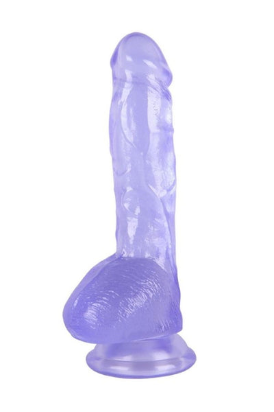 Ultra Realistik Eğilip Bükülebilir G Noktası Ve Klitoris Uyarıcı Mega Boy Jel Mor Penis Dildo 19 Cm