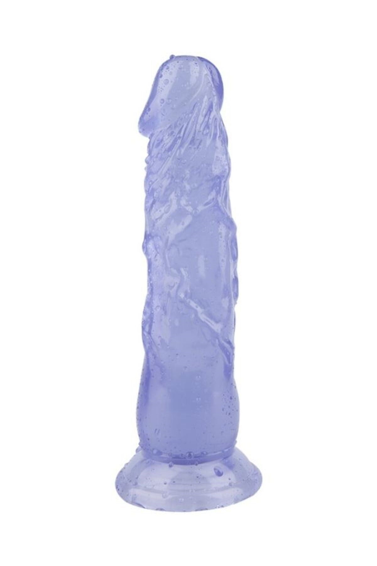 Ultra Realistik Eğilip Bükülebilir G Noktası Ve Klitoris Uyarıcı Mega Boy Jel Mor Penis Dildo 20 Cm
