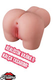 Mini Boy Ultra Süper Realistik Anal Vajina Çift Girişli Kalça Titreşimli Isıtmalı Mastürbatör