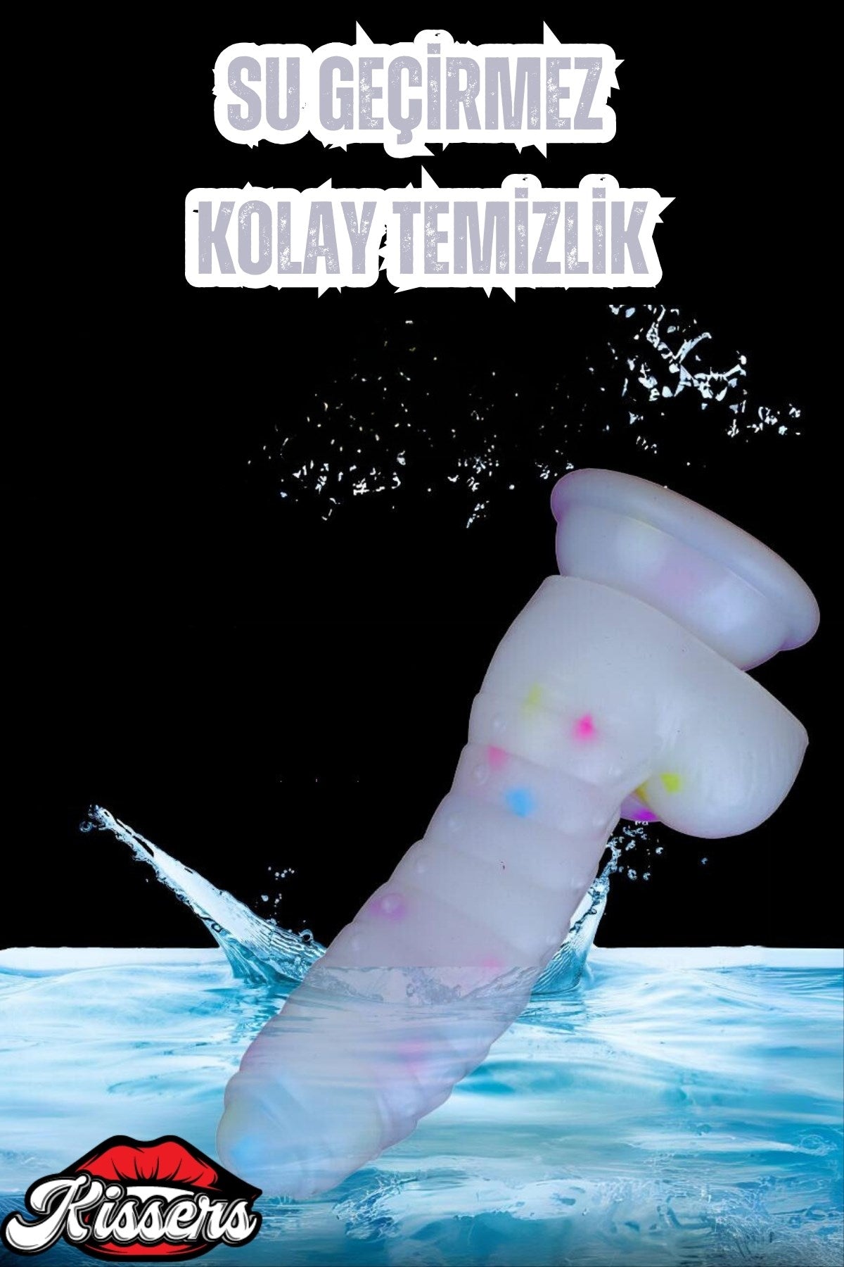 Cinsel Oyuncak Renkli Benekli Tırtıklı Ultra Yumuşak Şeffaf Realistik Yapay Penis Dildo 18 Cm