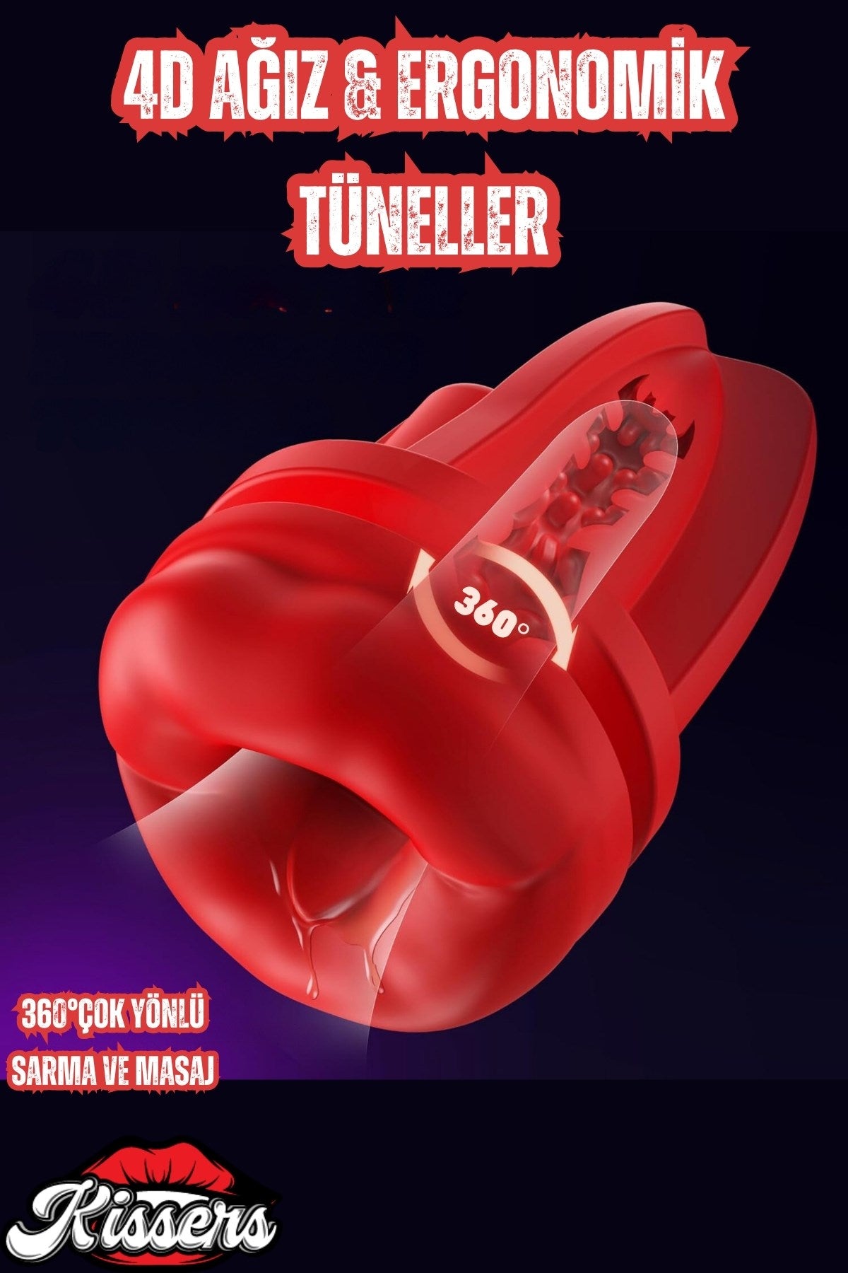 Akıllı Titreşimli Isıtmalı Dudak Tasarımlı Suni Vajina Oral Lcd Ekran Mastürbatör