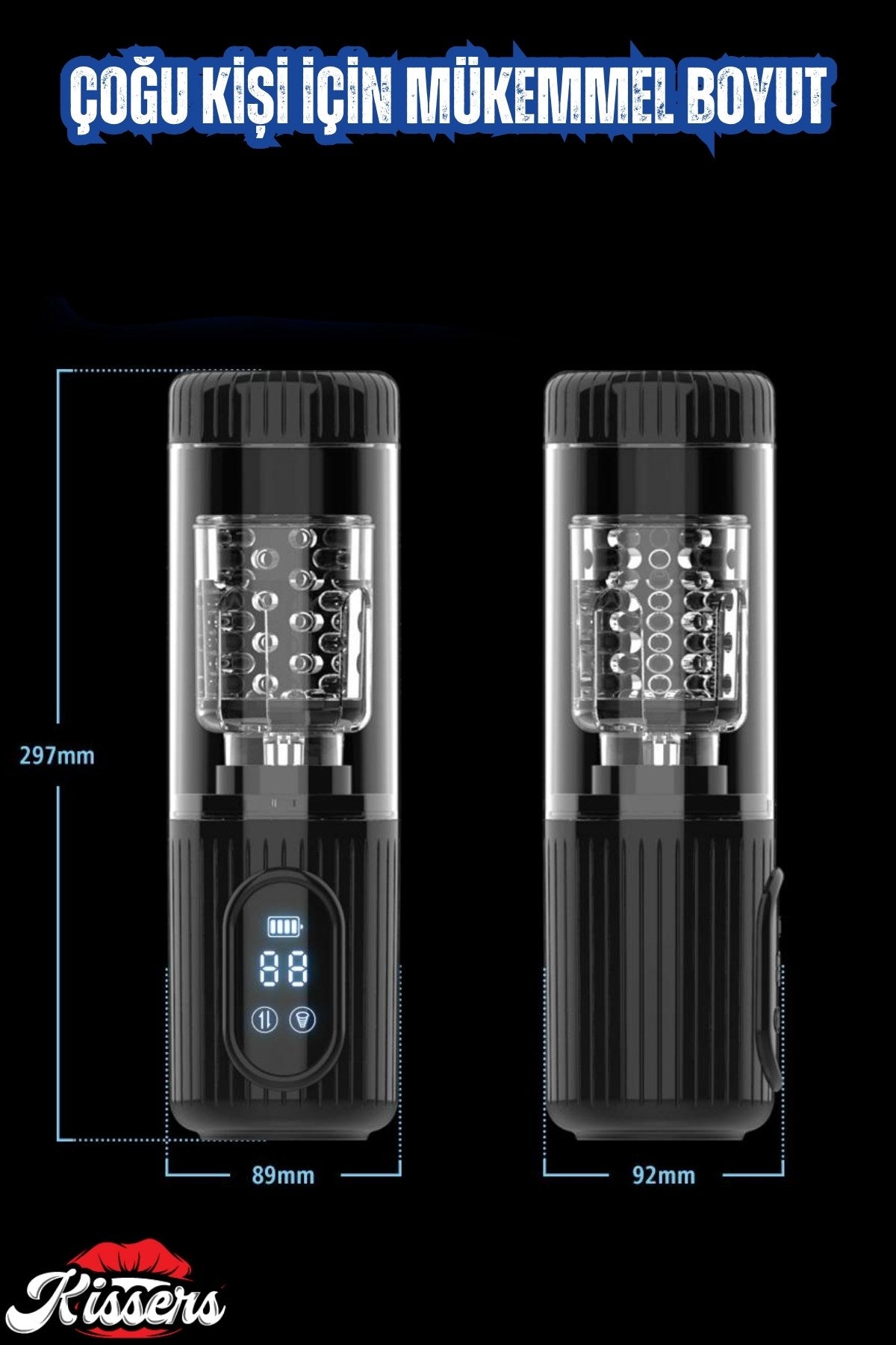 Şarjlı 360° Dönme ve İleri Geri Hareketli Emiş Özellikli Su Geçirmez Tam Otomatik Mastürbatör