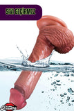 Ultra Yumuşak Damarlı Çift Katmanlı Silikon Gerçekçi Testisli Dildo Penis 22 Cm Adam