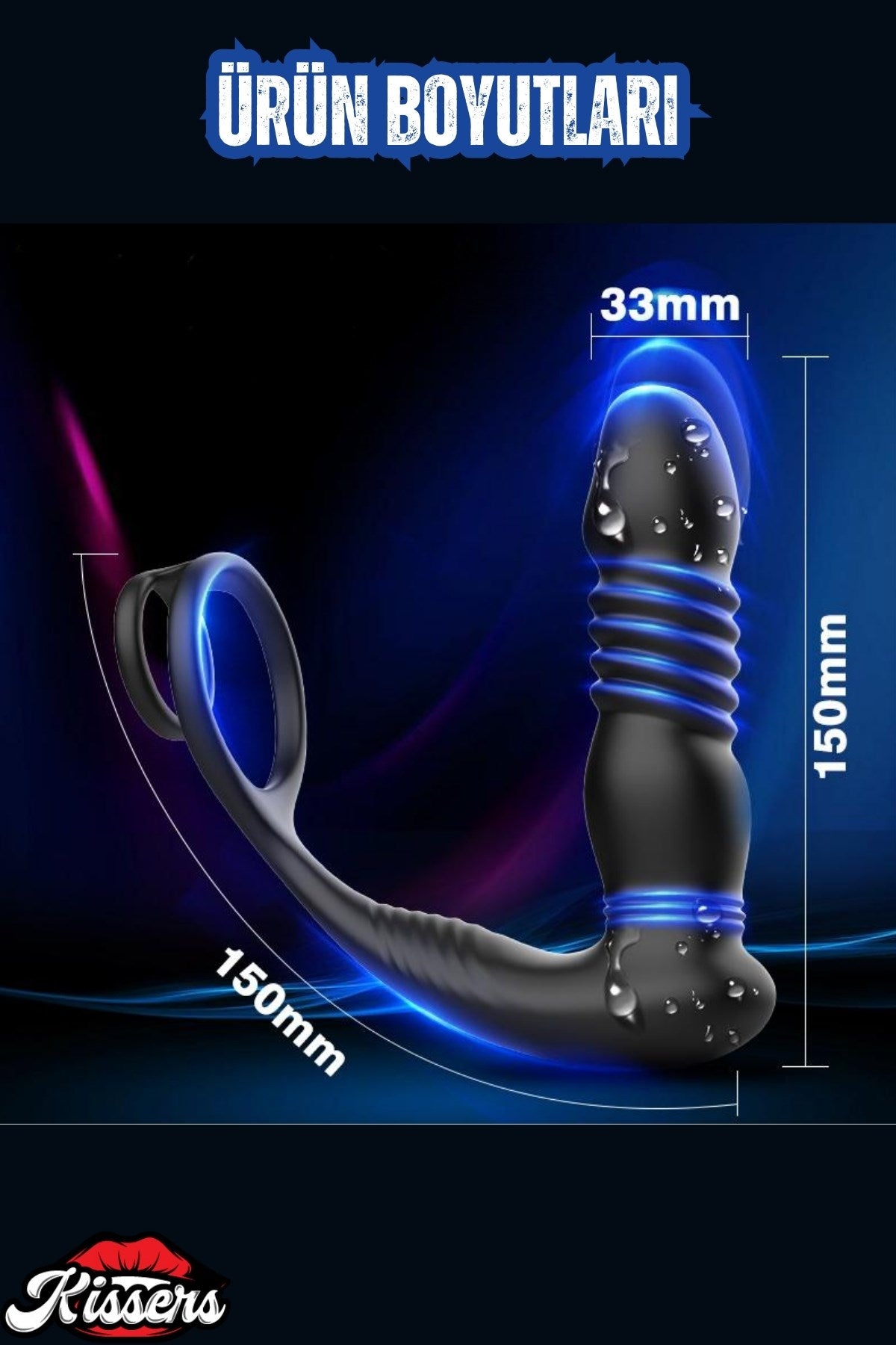 Şarjlı Uzaktan Kumandalı İleri Geri Hareketli Testis ve Penis Halkalı Perine Masaj Vibratör