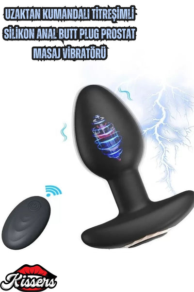 Kablosuz Kumandalı Titreşimli Silikon Anal Butt Plug Uyarıcılı Masaj Vibratör