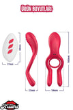 Şarjlı Uzaktan Kumandalı Klitoris Uyarıcı Vibratör Perine Uyarıcı Penis Halkası Kırmızı Vibratör