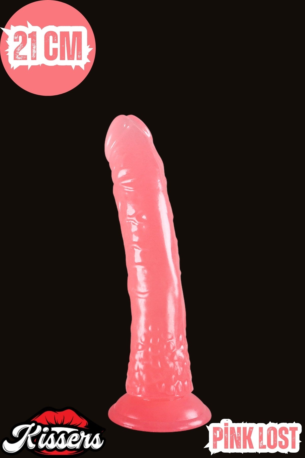 Cinsel Oyuncak Gerçekçi Jel Dokusunda Testissiz Vantuzlu Penis Dildo 21 Cm