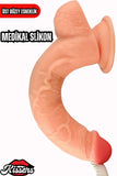 Kablolu Kumandalı Vantuzlu Güçlü Titreşimli Gerçekçi Yapay Penis Realistik Dokuda Ten Dildo 23 cm 2