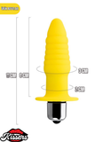 Lancy Titreşimli Silikon Boğumlu Kavisli Anal Plug 11 cm Sarı Tırtıklı Uyarıcılı