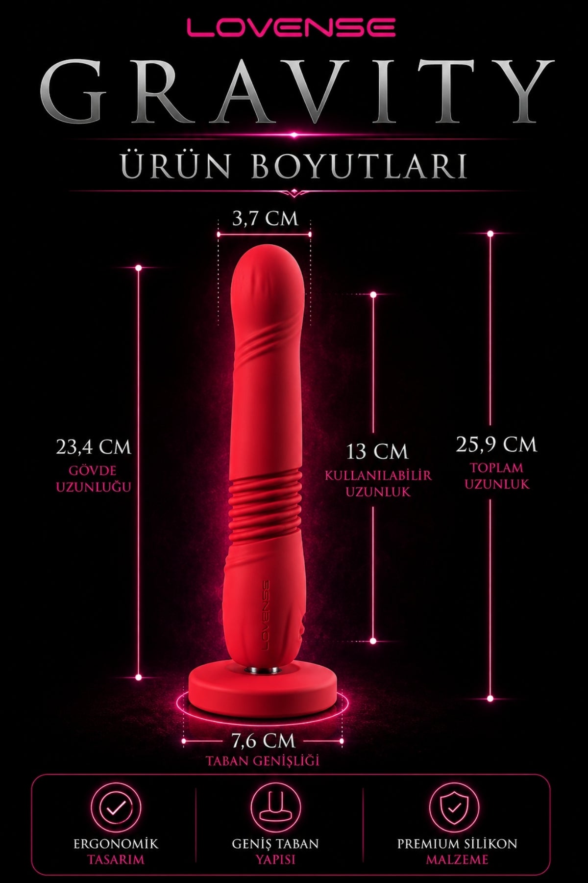Lovense Dünyanin Her Yerinden Kontrol Edilebilen Gravity Telefon Kontrollü Giyilebilir Güçlü Titreşimli Vibratör