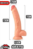 Kablolu Kumandalı Vantuzlu Güçlü Titreşimli Gerçekçi Yapay Penis Realistik Dokuda Ten Dildo 23 cm 2