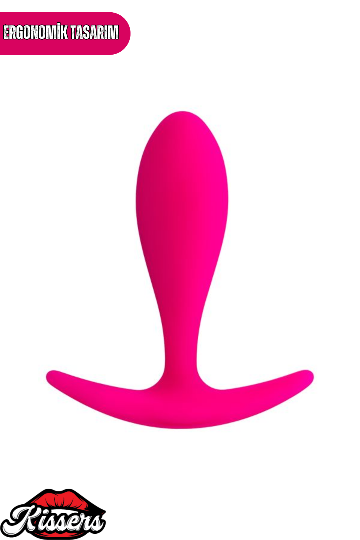Hub Tutamaçlı Boğumlu Silikon Anal Plug 7,2 cm Pembe Medikal Silikon