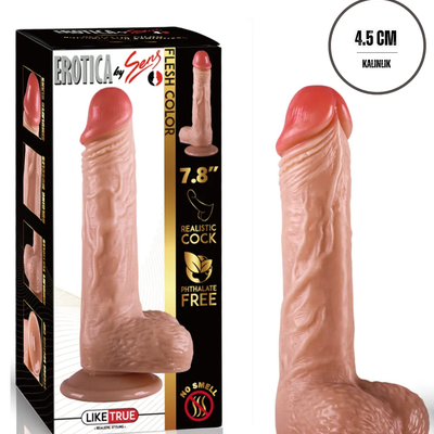 Gerçekçi Realistik Dokuda Vantuzlu Dildo Yapay Sert Penis 23 cm