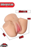 Yeni Nesil Anal Vajinal Titreşimli Isıtmalı 2 Kg 24 Cm Çift Girişli Ultra Realistik Kalça