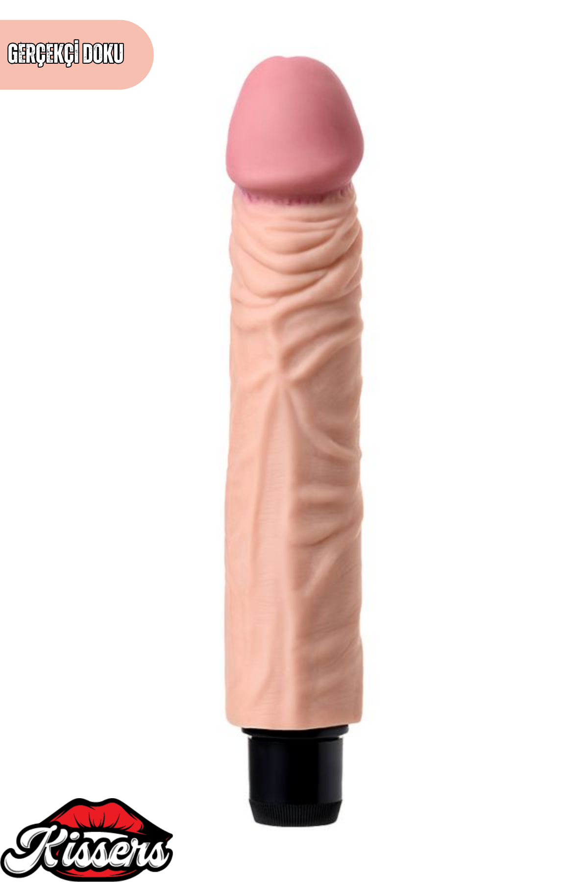 Gerçekçi Dokulu Titreşimli Yapay Penis Dildo 22.5 Cm Pil Çalışan Kademe Ayarlı TPE Vibratör