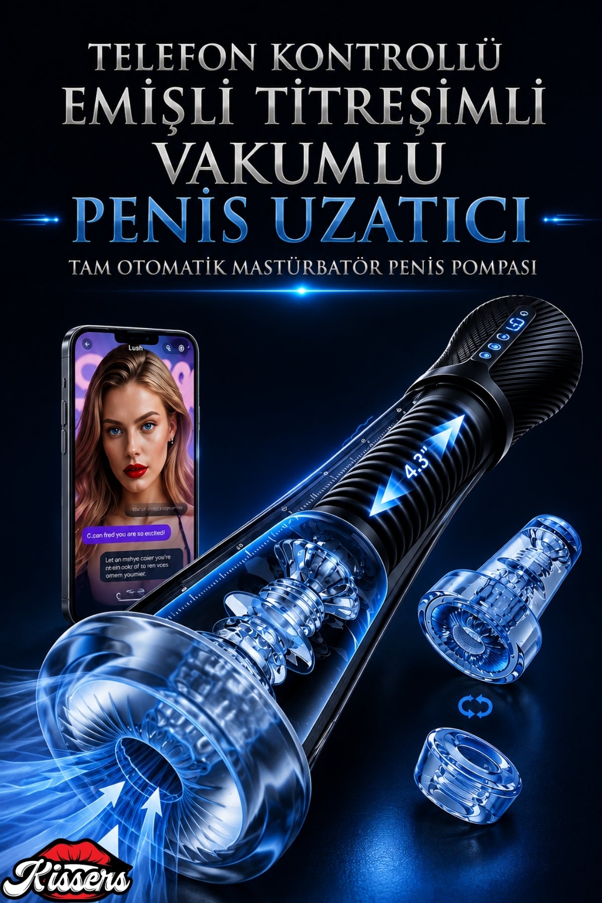 Telefon Kontrollü Emişli Titreşimli Vakumlu Penis Uzatıcı Tam Otomatik Mastürbatör Penis Pompası