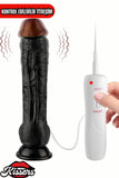Kablolu Kumandalı Vantuzlu Güçlü Titreşimli Gerçekçi Yapay Penis Realistik Dokuda Zenci Dildo 23 cm