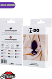 Diamond Heart Gümüş Kalpli Taşlı Silikon Anal Plug 7,2 cm Mor Medikal Silikon
