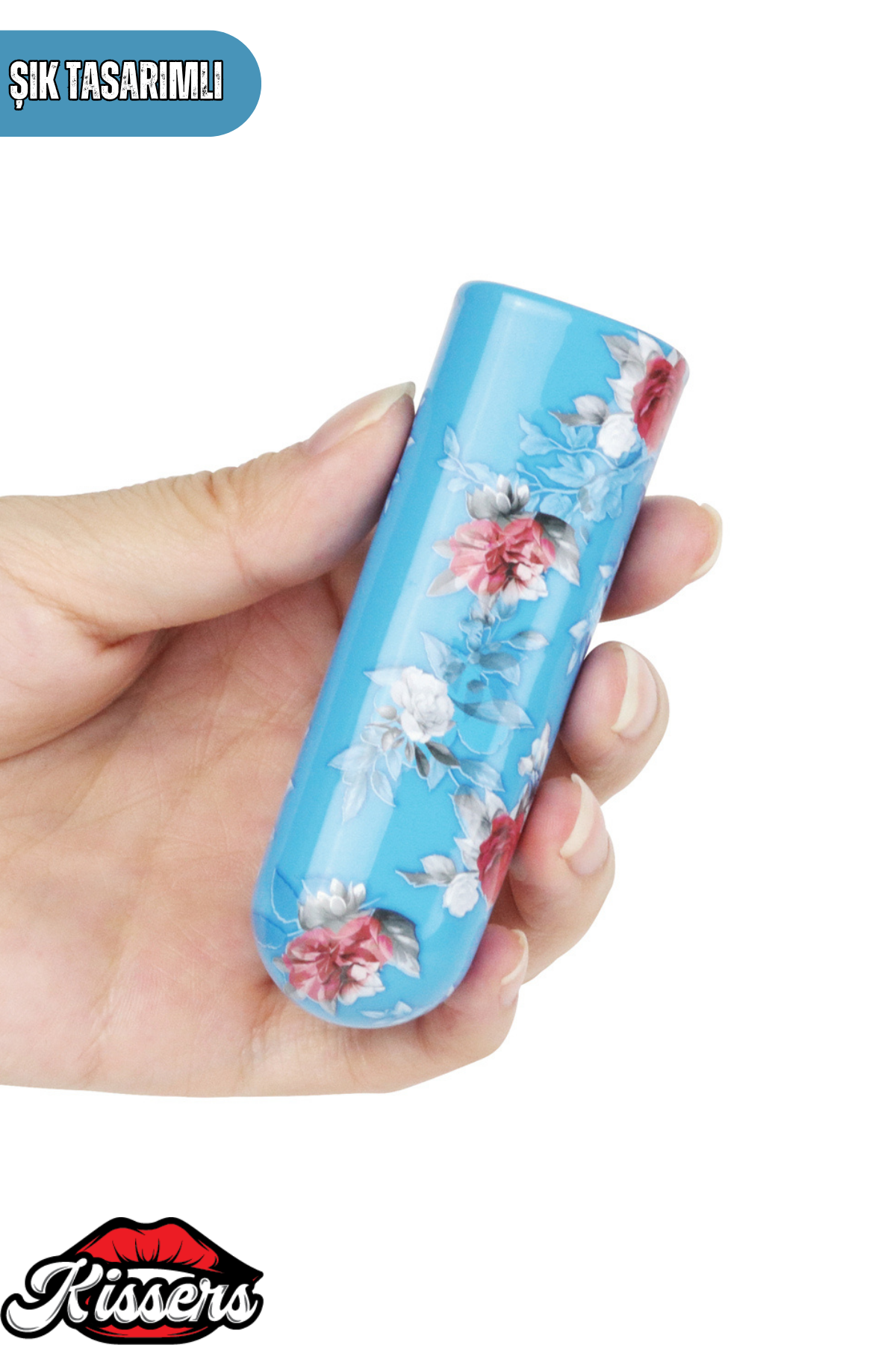 Lovetoy Mavi Desenli Şarjlı Mini Vibratör Giyilebilir Güçlü Titreşimli Su Geçirmez Masaj Cihazı