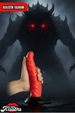 Ultra Gerçekçi Büyük Boy Realistik Kalın Monster Kraken Kırmızı Dildo Yapay Penis 21 cm