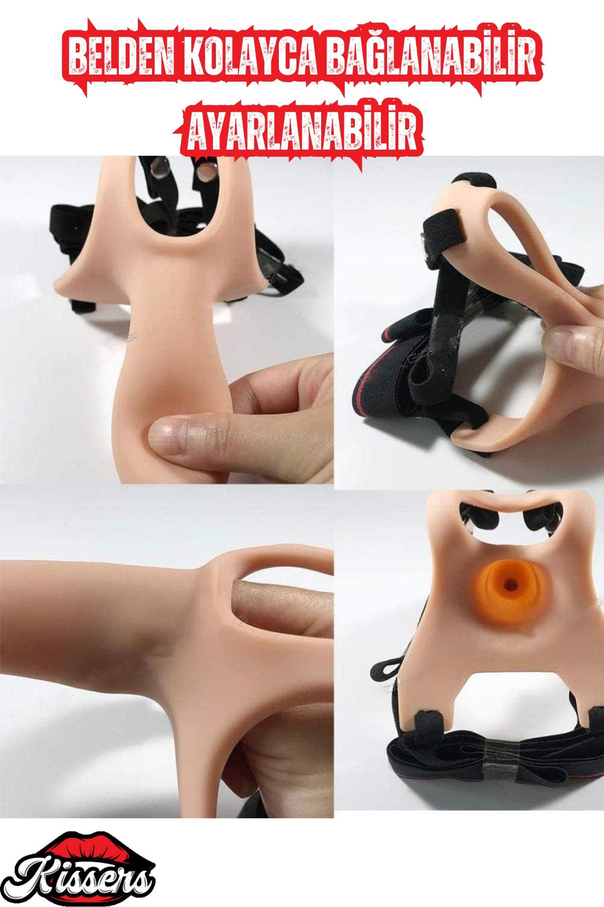 Harness Içi Boş Belden Bağlamalı Strap On Dolgulu Penis Dildo 17 Cm