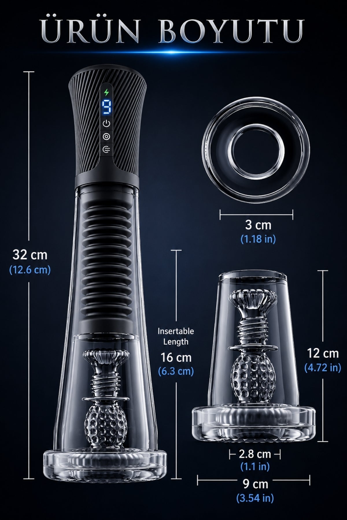 Telefon Kontrollü Emişli Titreşimli Vakumlu Penis Uzatıcı Tam Otomatik Mastürbatör Penis Pompası