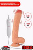 Kablolu Kumandalı Vantuzlu Güçlü Titreşimli Gerçekçi Yapay Penis Realistik Dokuda Ten Dildo 23 cm 3