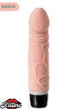 Gerçekçi Dokulu Titreşimli Yapay Penis Dildo 19 Cm Silikon Pil Çalışan 7 Kademeli Vibratör