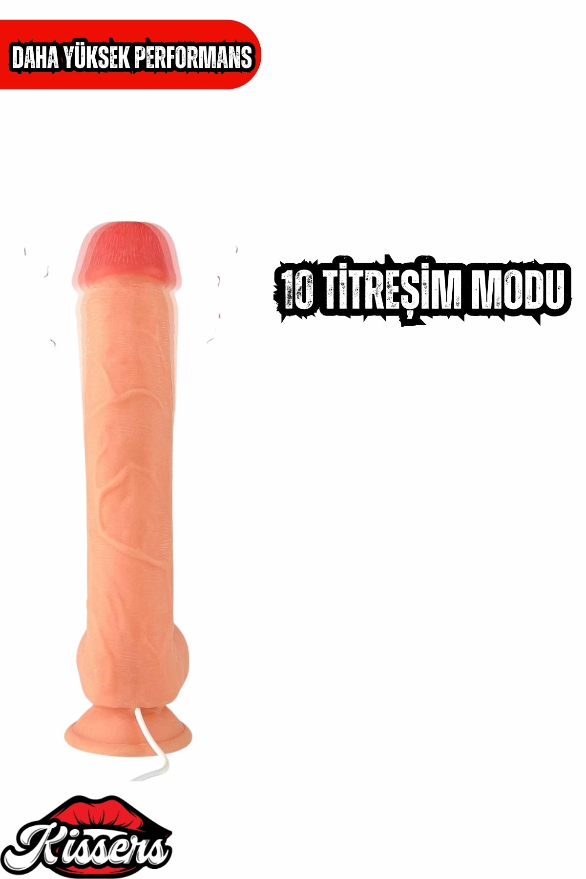 Kablolu Kumandalı Vantuzlu Güçlü Titreşimli Gerçekçi Yapay Penis Realistik Dokuda Ten Dildo 23 cm 3