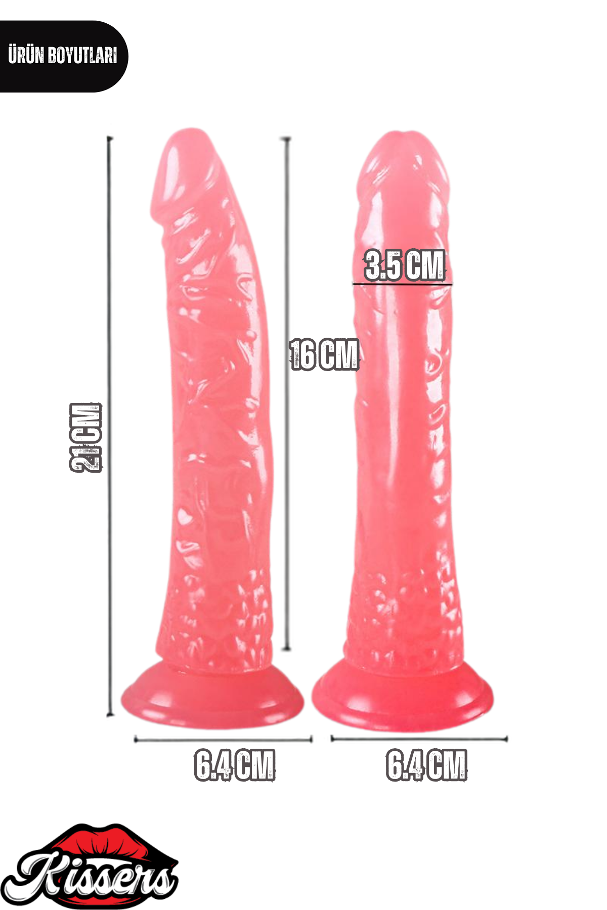 Gerçekçi Realistik Dokuda Vantuzlu Dildo Yapay Sert Jel Penis 21 cm