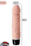 Gerçekçi Dokulu Titreşimli Yapay Penis Dildo 19 Cm Silikon Pil Çalışan 7 Kademeli Vibratör
