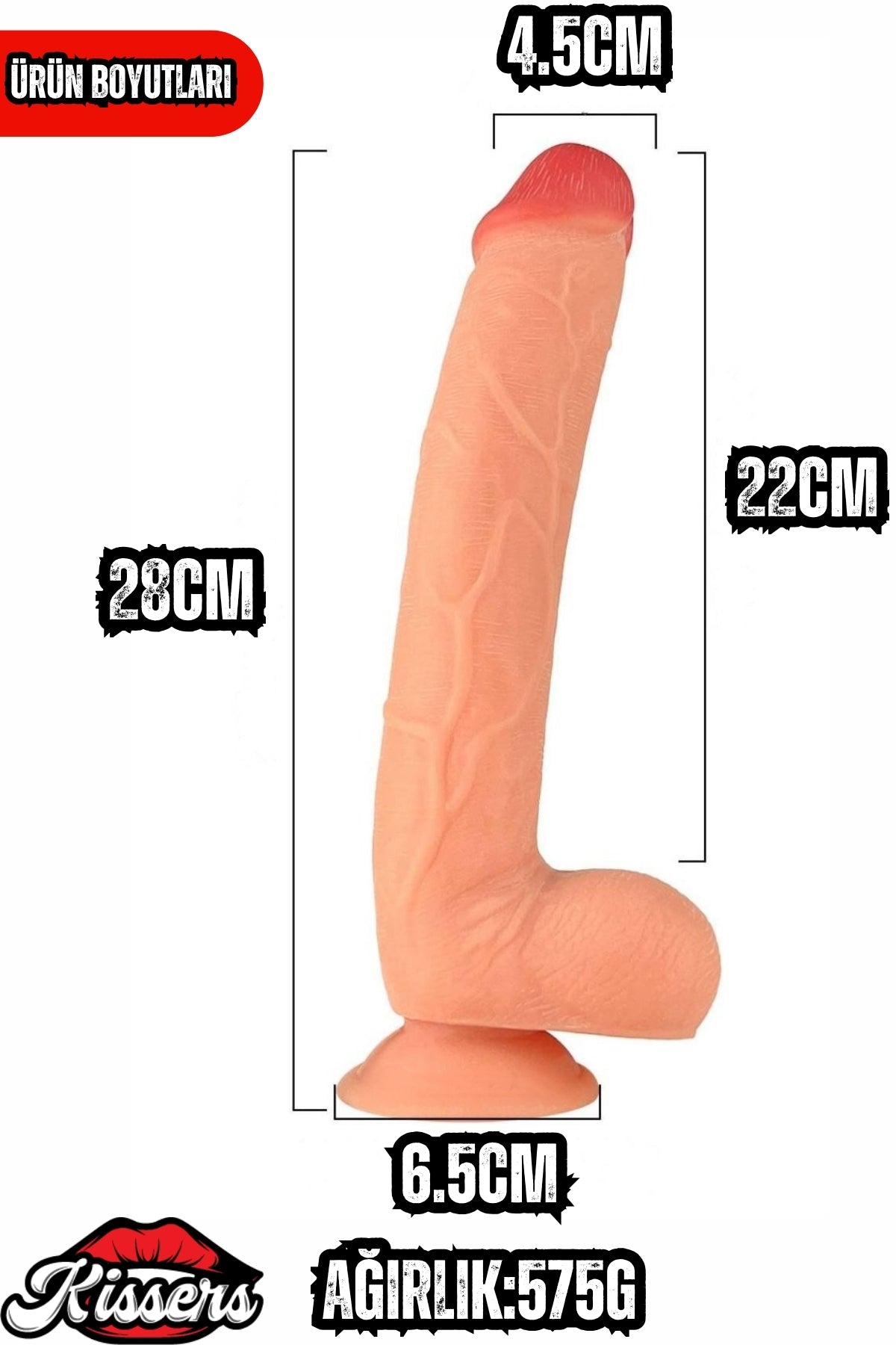 Kablolu Kumandalı Vantuzlu Güçlü Titreşimli Gerçekçi Yapay Penis Realistik Dokuda Ten Dildo 23 cm 3
