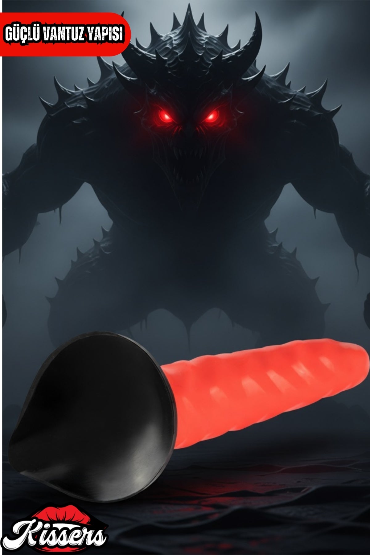 Ultra Gerçekçi Büyük Boy Realistik Kalın Monster Kraken Kırmızı Dildo Yapay Penis 21 cm