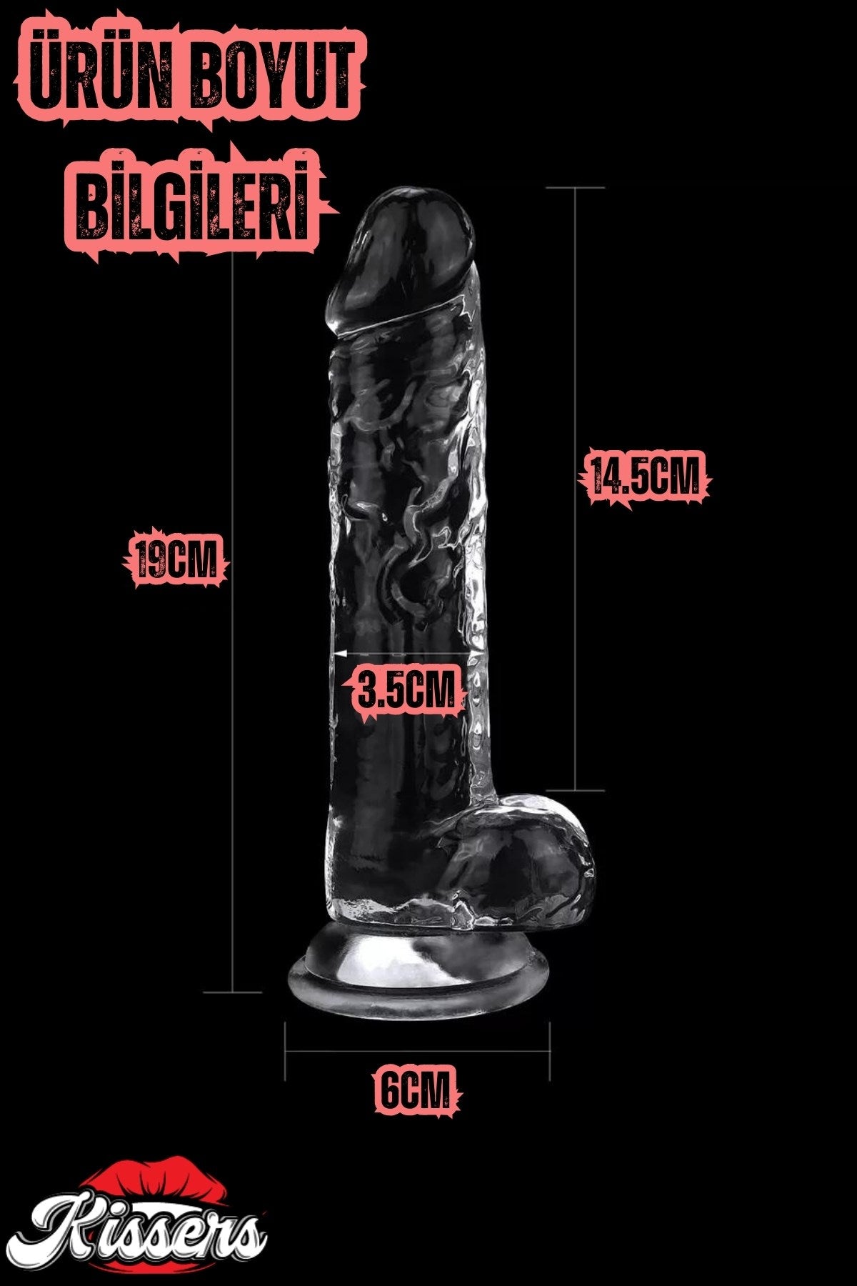 Cinsel Oyuncak Şeffaf Jel Dokusunda Ultra Realistik Penis Dildo 19 Cm